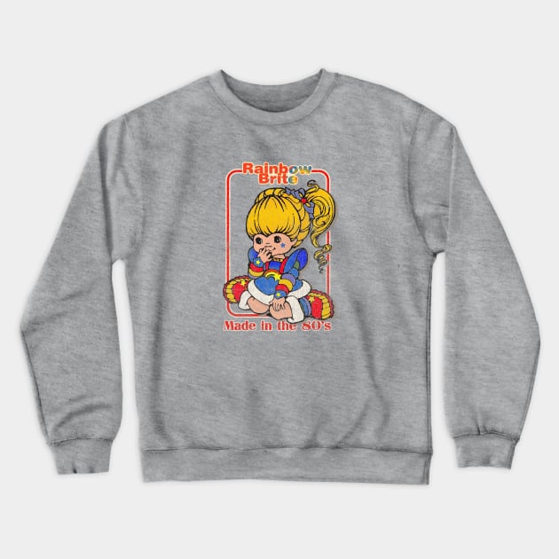 80s Kid Rainbow Brite Distressed Crewneck Sweatshirt by Tangan Pengharapan